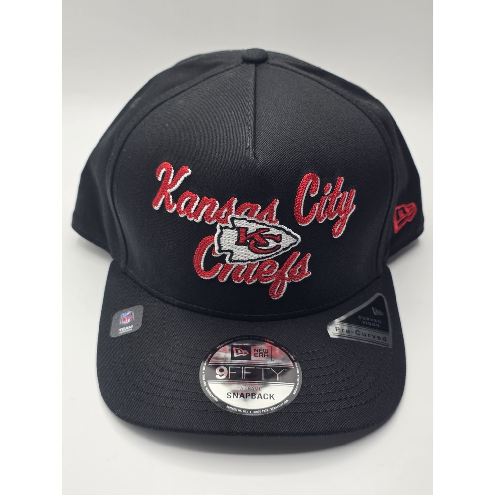 Kansas City Chiefs New Era 9Fifty Script Black Snap Back Hat New